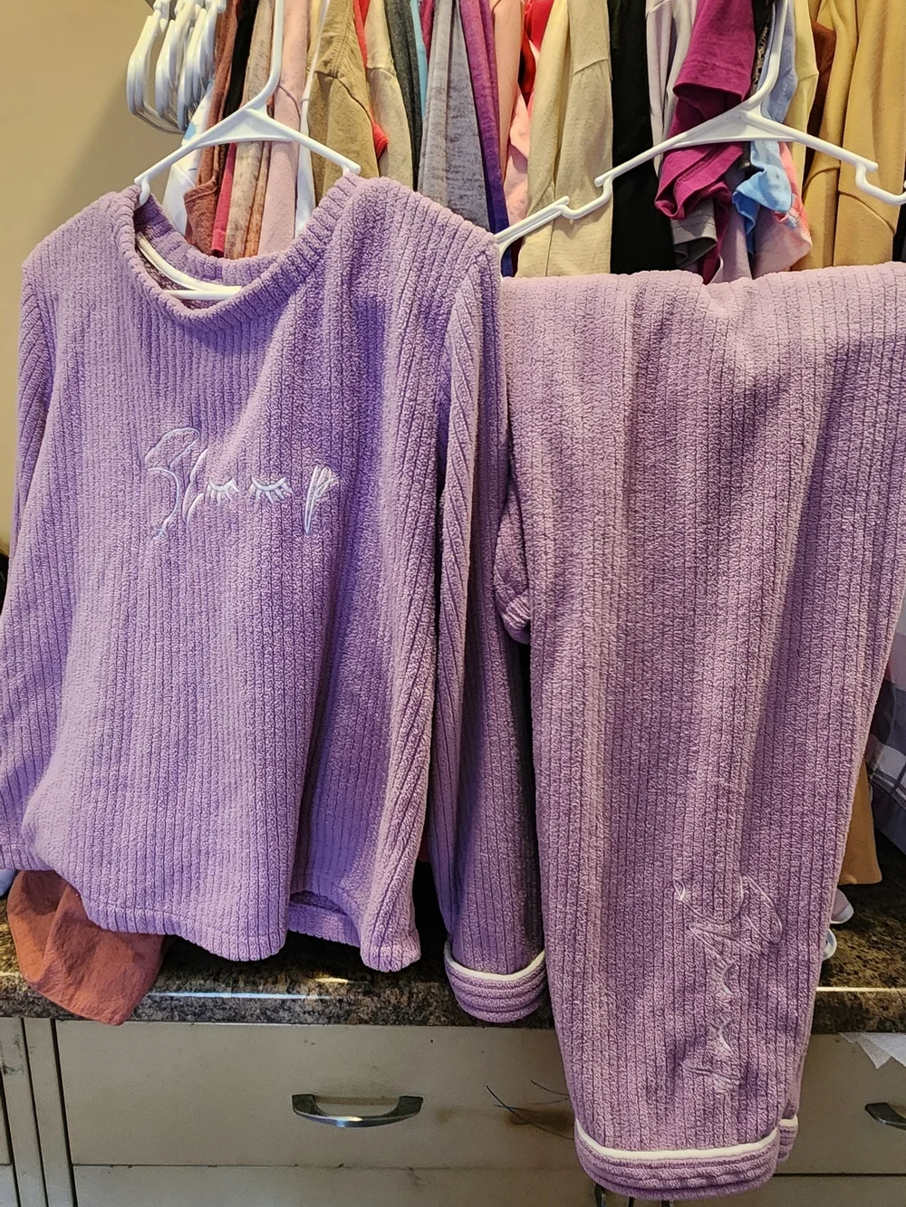 Lavender Cozy Ribbed Loungewear Set